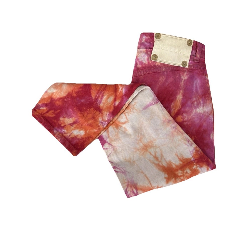Iceberg Vintage Tie Dye Jeans US 25 Festival 90s Y2K Italy Artistic Streetwear